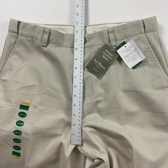 NWT LL Bean Wrinkle Free Khaki Chino Pants Mens 34 x 34 Comfort Waist Cotton - Picture 10 of 12